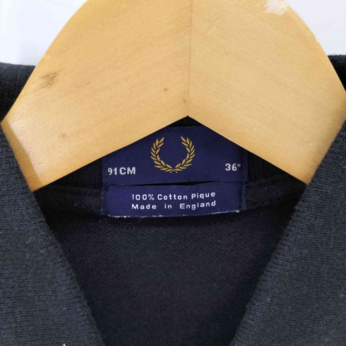 フレッドペリー FRED PERRY 英国製 ロゴ 刺繍 コットンピケ ポロ シャツ メンズ UK:36